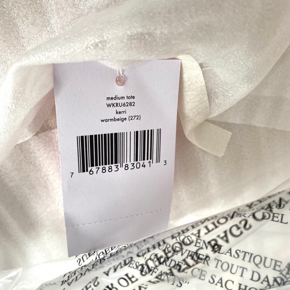 NWT Kate Spade leather zip tote warm beige - Picture 6 of 8